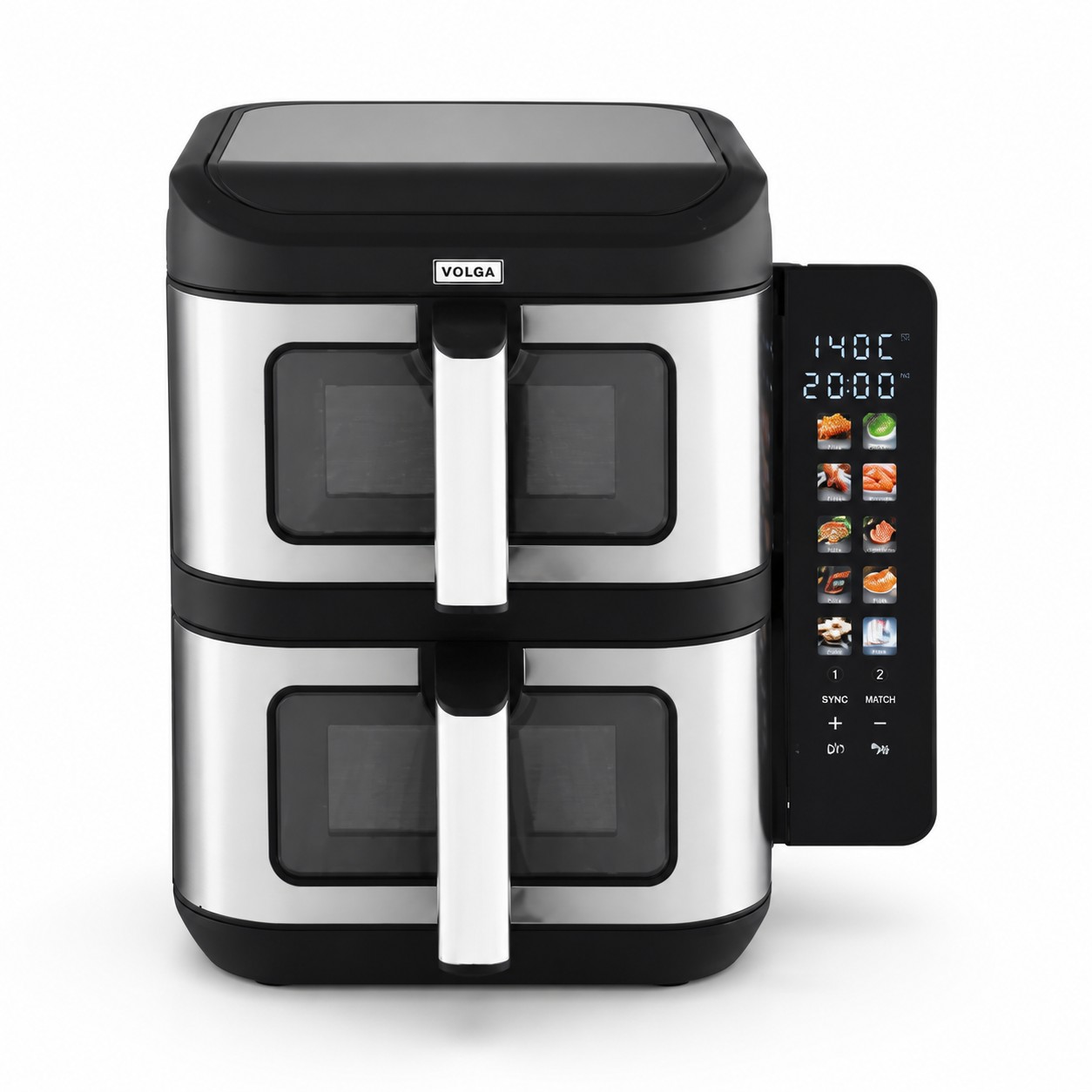 volga-double-airfryer سرخکن بدون روغن دوقلو ولگا ۲۸۰۰ وات چهار المنت - Image 1